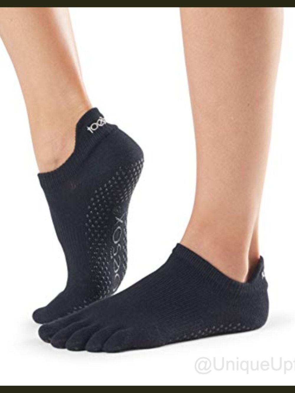 Full Toe Grip Socks Organic Cotton Non Slip Ankle for Barre Yoga Pilates